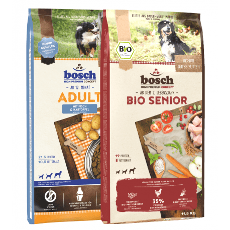 Rinkinys ADULT Fish & Potato 15kg + 11,5kg Bio Senior